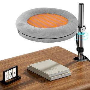 سرير دوار للقطط مع تدفئة، مصنوع من قماش الفلانيل الدافئ والناعم، قابل للإزالة والغسل، مع ارتفاع قابل للتعديل، تصميم دائري - Product Image 5