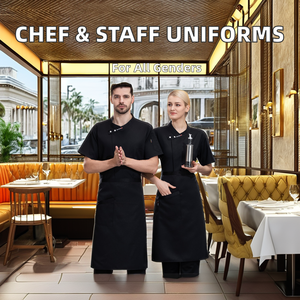 Giacche uniformi personalizzate Plus Size Hotel Restaurant Cafe Bar Staff cappotti <span class=keywords><strong>da</strong></span> Chef maniche lunghe per cameriere cameriere lavoratori <span class=keywords><strong>cucina</strong></span> - Product Image 2