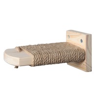 Arbre à chat mural moderne à trois niveaux, accessoires DIY, plateforme de saut, maison pour chat, construction en bois massif, multifonctionnel, suspendu
