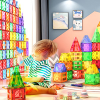 Blocs de Construction Magnétiques Interactifs en Plastique, Jouets Éducatifs pour Enfants, 48 Pièces