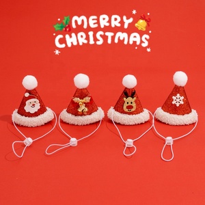 Vêtements de Noël pour chiot chat Hiver Adorable Collier réglable pour chien et chat pour les fêtes Chapeau de Père Noël Cadeau pour chiot - Product Image 3