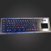 Clavier métallique robuste avec pavé tactile rétroéclairé, programmable, clavier industriel pour salle de contrôle KVM