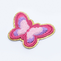 Patchs brodés en chenille papillon à bords scintillants dorés, motifs animaux, thermocollants ou à coudre, patchs MAMA pour vêtements, vestes, trousses de maquillage