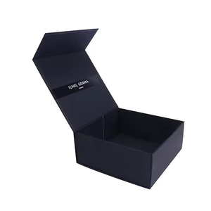 กล่องบรรจุภัณฑ์ผ้าพีวีซีแบบแม่เหล็กพับได้หรูหรากล่องบรรจุเสื้อผ้าทำจากเวียดนามสีดำพร้อมที่โชว์ผ้าฟอยล์ - Product Image 5