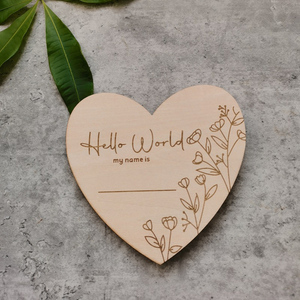 Ciao <span class=keywords><strong>mondo</strong></span> il <span class=keywords><strong>mio</strong></span> nome è il segno del bambino foto del neonato puntello cuore nome del bambino targa - Product Image 5