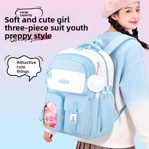 Sac à dos étudiant unisexe imperméable RFID avec fermeture éclair, grande capacité, motif dessin animé, nouveau design, tendance, pour collège et lycée - Product Image 3