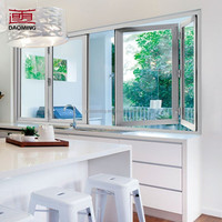 Australische standaard moderne buitenkeuken geluidsdichte orkaanbestendige vinyl UPVC kunststof stalen draai-kiepramen Energy Star