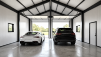 Bâtiment de garage en acier, abri de stockage de voitures en métal préfabriqué, abri pour véhicules résistant aux intempéries, fabricant d'abris extérieurs pour véhicules
