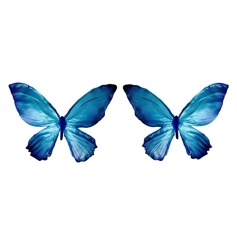One pair of Big Blue Flash Butterfly (Sapphire Blue)