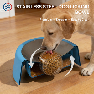 Neues Design Edelstahl Slow-Feeder Hundenäpfe für Flüssige Leckereien Rutschfester Hunde-Lecknapf mit Leckball Lick & Roll Schüssel - Product Image 2
