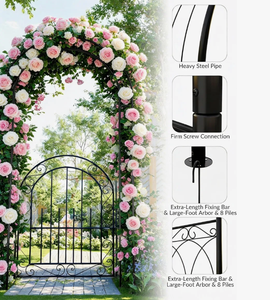 ซุ้มโค้งโลหะสำหรับจัดสวน แข็งแรง ทนทานต่อการกัดกร่อน ดีไซน์ทันสมัย เรียบง่าย เหมาะสำหรับงาน DIY ใช้เป็นฉากหลังสำหรับการถ่ายภาพ - Product Image 4