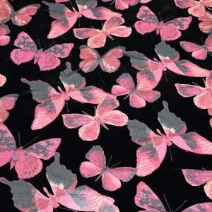 Tissu de velours extensible élégant 3d <span class=keywords><strong>papillon</strong></span> dentelle tissu broderie <span class=keywords><strong>papillon</strong></span> impression tissu velours tissu pour robe et décoration - Product Image 2