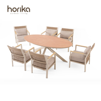 Ensemble ODM de salle à manger moderne et imperméable personnalisé pour l'extérieur ensemble table et chaises de luxe pour hôtel et villa de jardin