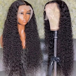 Pelucas de Cabello Humano Brasileño con Encaje Frontal, Ondulado al Agua, Rizado, de 30 y 32 Pulgadas, HD, con Cutícula Alineada, para Mujeres Negras - Product Image 1