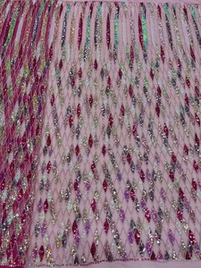 Tejido de malla de encaje con cuentas y perlas para vestido de boda europeo, 2023 - Product Image 3