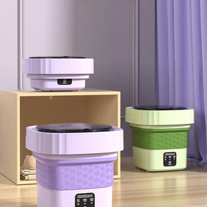 Mini semiautomático 6L 8L deshidratador de lavandería viaje RV lavadora plegable con rueda ondulada lavadora de ropa eléctrica - Product Image 4