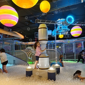 Équipement de terrain de jeux intérieur avec toit de cinéma, toboggans LED, parc de trampolines, jeux interactifs pour marque, capacité de plus de 100 personnes - Product Image 2