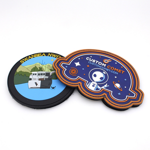 Parches de goma de PVC duraderos personalizables, insignias cosidas con logotipo elevado, forma de corazón de flor para chaquetas, bolsos, ropa deportiva, decoración de encaje - Product Image 5