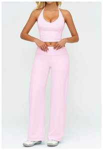 Lady Mid Waist Solid Loose Straight Yoga Pants Wide Leg Running <b>Tight</b> Sports Leggings Spandex/Nylon Breathable Four-Way Stretch - Product Image 5