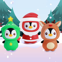 Jouet anti-stress en caoutchouc en forme de pingouin de Noël mignon, à habiller et à transformer, jouet à presser, cadeau pour enfants, directement de l'usine