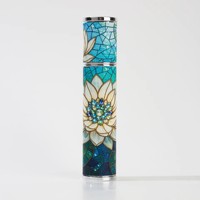 Nouveau flacon pulvérisateur de parfum rond en verre de 10 ml avec motif givré, estampage doré et impression sérigraphiée, diffuseur de roseaux portable
