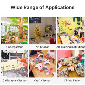 Tablier de <span class=keywords><strong>Peinture</strong></span> Imperméable Sans Manches <span class=keywords><strong>en</strong></span> Polyester pour Enfants avec Boutons Pression au Dos pour Maternelle, Salle à Manger, Logo Personnalisé - Product Image 3