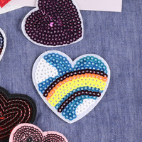 Konijnenhart-pailletten, borduurbadges, kledingaccessoires, hoeden, decoratieve patches, naaibare stoffen patches