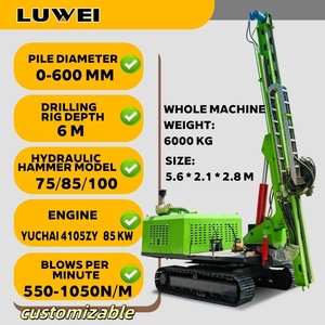 Trình điều khiển cọc thủy lực tại chỗ có thể được sử dụng như một Giàn Khoan quang điện xoay 360 độ cho kỹ thuật cầu - Product Image 4