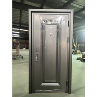 Porte de sécurité en acier avec seuil en acier inoxydable, design antirouille pour entrée principale d'appartement, porte résidentielle