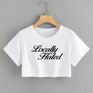 Nouveau crop top tendance à col rond avec nombril apparent - Product Image 2