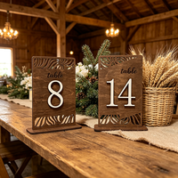Numéros de table en bois personnalisés, décoration artistique rustique, panneau de numéro de table pour réception de mariage, fête, café, facile à installer