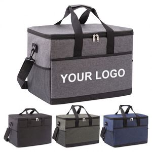Sac isotherme personnalisé en gros, sac thermique portable en tissu Oxford, étanche et anti-fuite avec feuille d'aluminium pour pique-nique - Product Image 1