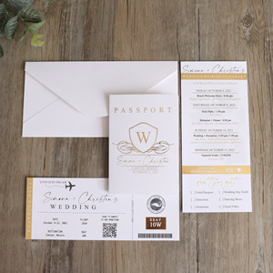 Invito a nozze con carta d'imbarco carnet di stampa creativa personalizzata - Product Image 3