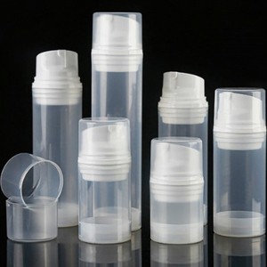 Pp Vacuum <b>Bottle</b> 100Ml Snap Lock Transparent Press <b>Pump</b> Cosmetic Skincare Packaging - Product Image 3