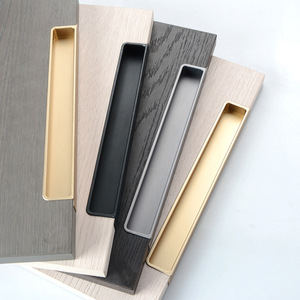 Modern Minimalist <strong>Black</strong> Aluminum Alloy Wardrobe Handle for Hotels Extended Drawer <strong>Knob</strong> with Cabinet <strong>Door</strong> Pull - Product Image 1