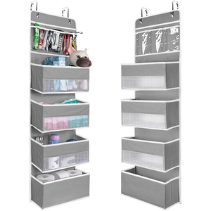 2 in 1 Wall Mount Over Door Hanging Organizer Storage 6-shelf Closet Over the Door Organizer - Product Image 1