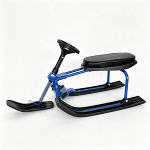 Luge en métal pour une personne avec commande <span class=keywords><strong>de</strong></span> direction, structure amortissante, jouet d'hiver pour enfants et adultes pour la montagne - Product Image 4