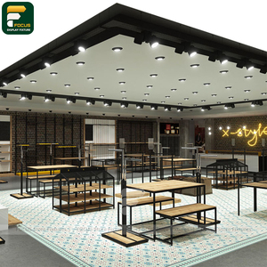 Étagère murale de présentation de vêtements pour magasin de mode sur mesure, comptoir de caisse, miroir de boutique - Product Image 3