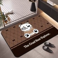 Tapis de salle de bain en boue de diatomée HM 2,5 mm, doux, à séchage rapide, absorbant, antidérapant, profil bas, motif personnalisé