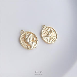 Préservation de la couleur 14K avec de l'or véritable, un pendentif de collier DIY mettant en scène la princesse fugitive Cindy <span class=keywords><strong>Elsa</strong></span>, Jasmine Blanche-Neige, Do - Product Image 3