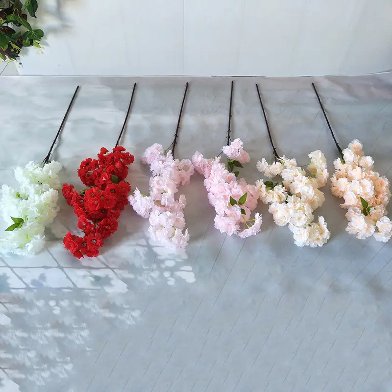 Motif fantaisie décoratif décoration de mariage maison fleurs décoration pour mur branche de fleur de cerisier artificielle