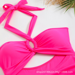 Sz001 Nuovo Stile Europeo e Americano, Sexy Bikini a Due Pezzi Tinta Unita, Costume da Bagno Triangolare con Schiena Scoperta e Perizoma per Donna - Product Image 6