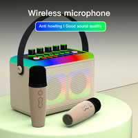 Enceinte karaoké portable SY20 avec carte son et deux microphones sans fil, système audio pour diffusion en direct et KTV à domicile