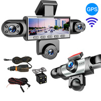 Caméra de tableau de bord de voiture 5 canaux 360 degrés 1080P Full HD avec écran 3,18 pouces, WiFi, GPS, enregistreur vidéo de voiture, surveillance de stationnement DVR