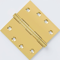 Charnière de porte moderne à roulement à billes OEM 4 x 4 pouces en laiton massif, durable, usinée, de qualité architecturale, finition laiton satiné, quincaillerie de porte