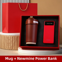 Ensemble cadeau d'entreprise 2 en 1, tasse à café mate, batterie externe 10000 mAh, boîte cadeau d'entreprise avec logo personnalisé, impression sérigraphique