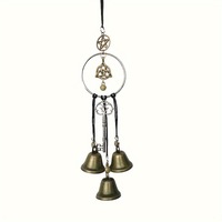 Clochette éolienne Wiccan style sorcière en cuivre, crochet de protection pour poignée de porte, décoration intérieure pour rebords de fenêtre et objets suspendus transfrontaliers