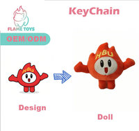 Porte-clés personnalisé en peluche de coton PP super doux style Kawaii avec logo – Anti-stress brodé format poche