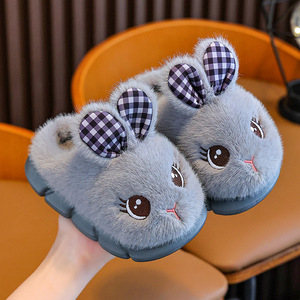 Women's Canvas Cotton Fluffy Cute Puppy-pattern Winter Warm Eco-friendly Slip-resistant Plastic-soled Plush Evergreen Mules - Product Image 3