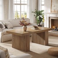 Table basse 120 x 60 x 45 cm, table rectangulaire en bois pour salon, table de canapé rustique style ferme, table basse